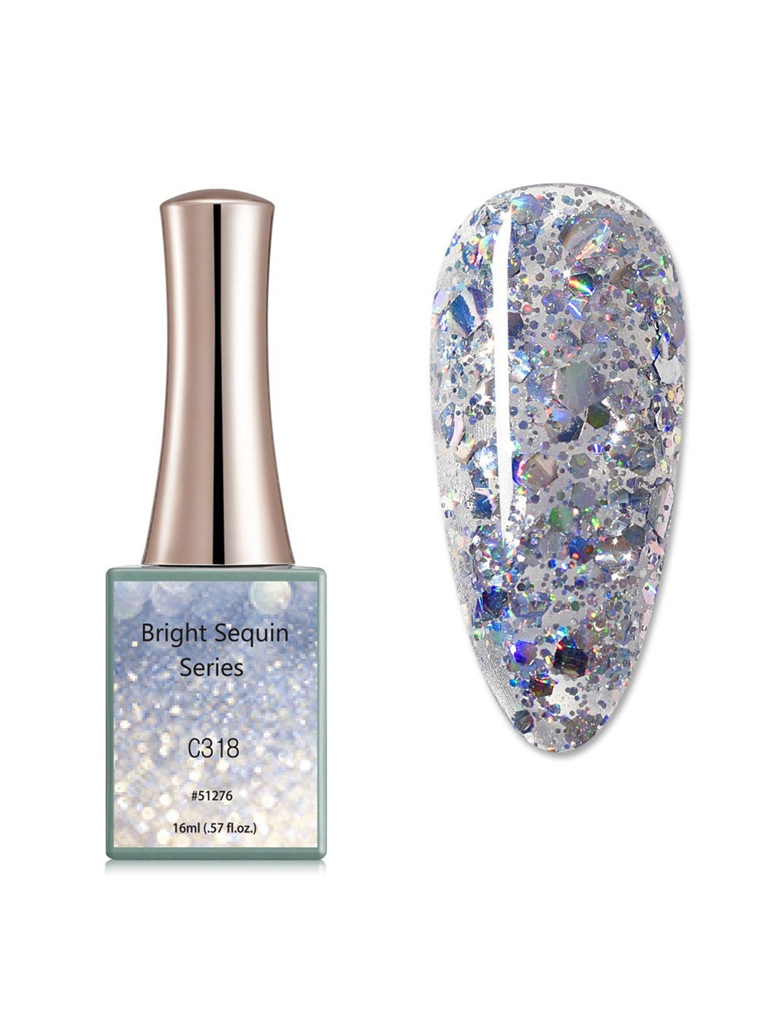 BELLE GAGA Bright Sequin Series UV LED Gel Nail Polish - 16 ml - C318
