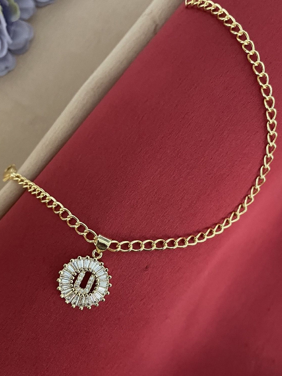 Digital Dress Room U Letter American Diamond Studded Wraparound Rakhi