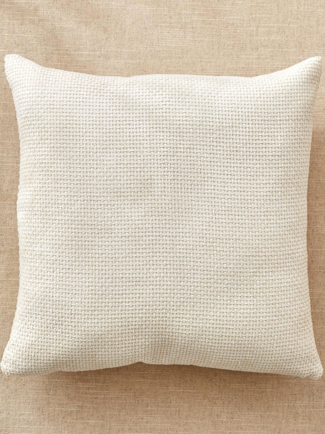 Home Centre Nile Woven Off White Square-Shaped Pre-Filled Cushion
