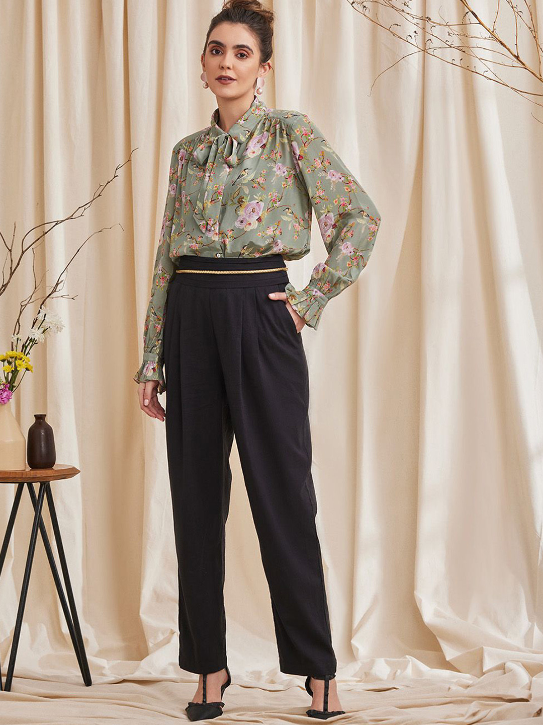 B77 Women Organic Cotton Tencel Tapered Trousers