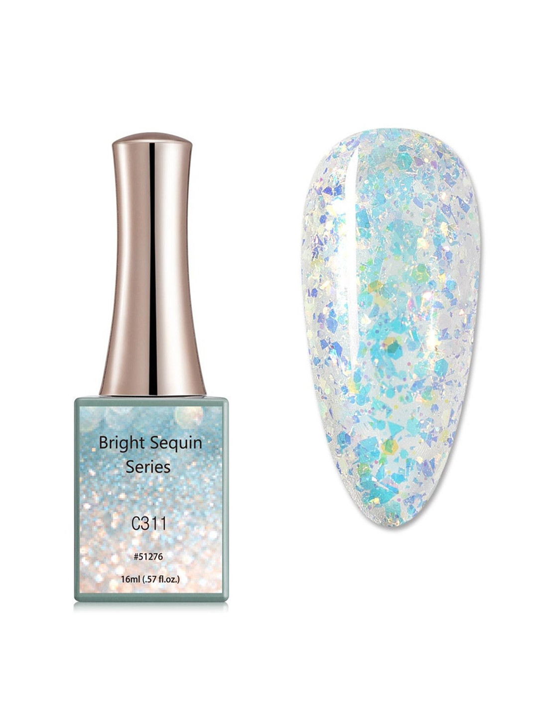 BELLE GAGA Bright Sequin Series UV LED Gel Nail Polish - 16 ml - Shade - C311