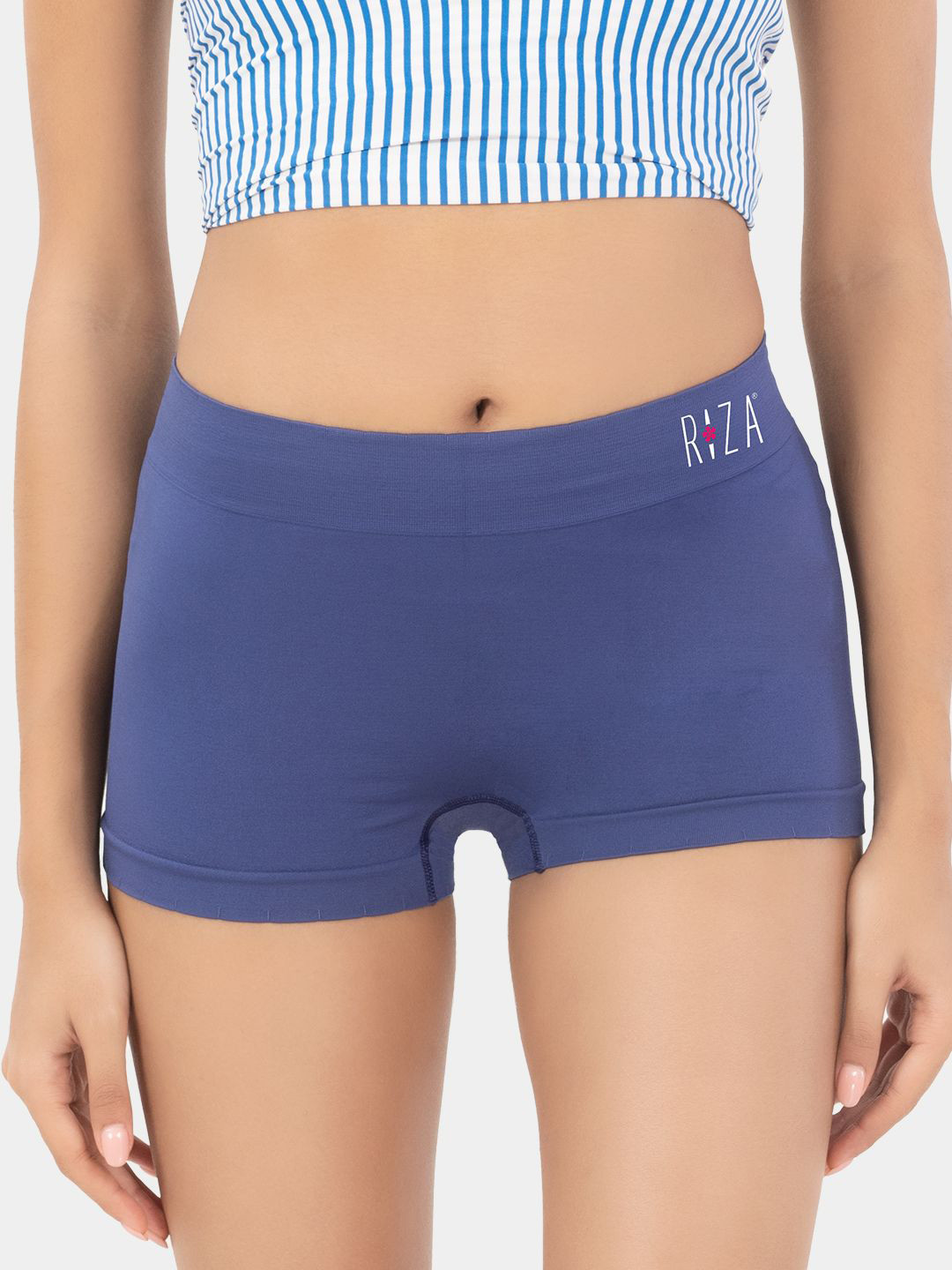 Trylo High-Rise Seamless Boyshorts Briefs Softglam Boy Shorts-S.BLUE-M Pack Of-1