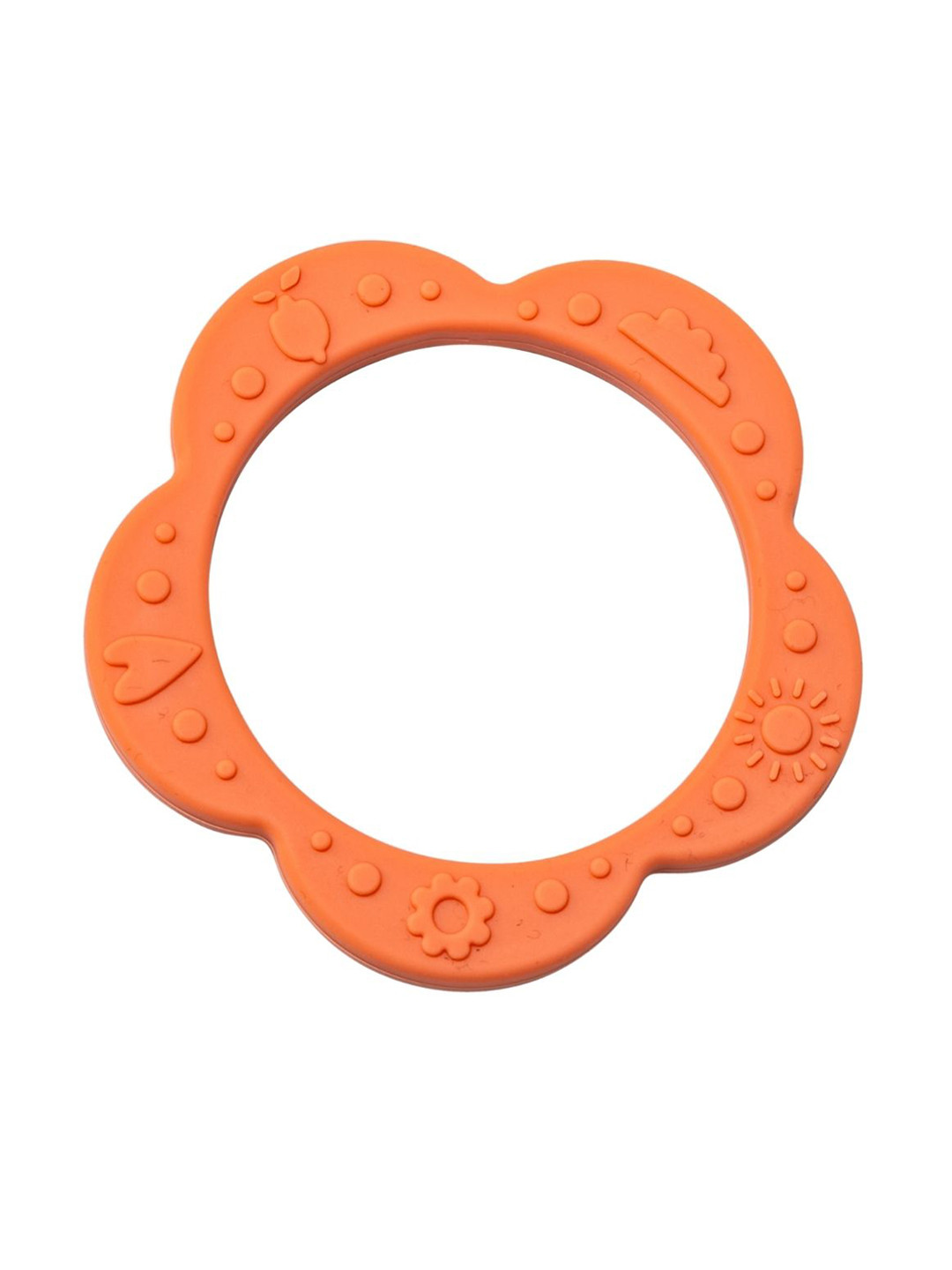 Adore Floral Silicon Teether - Orange Colored