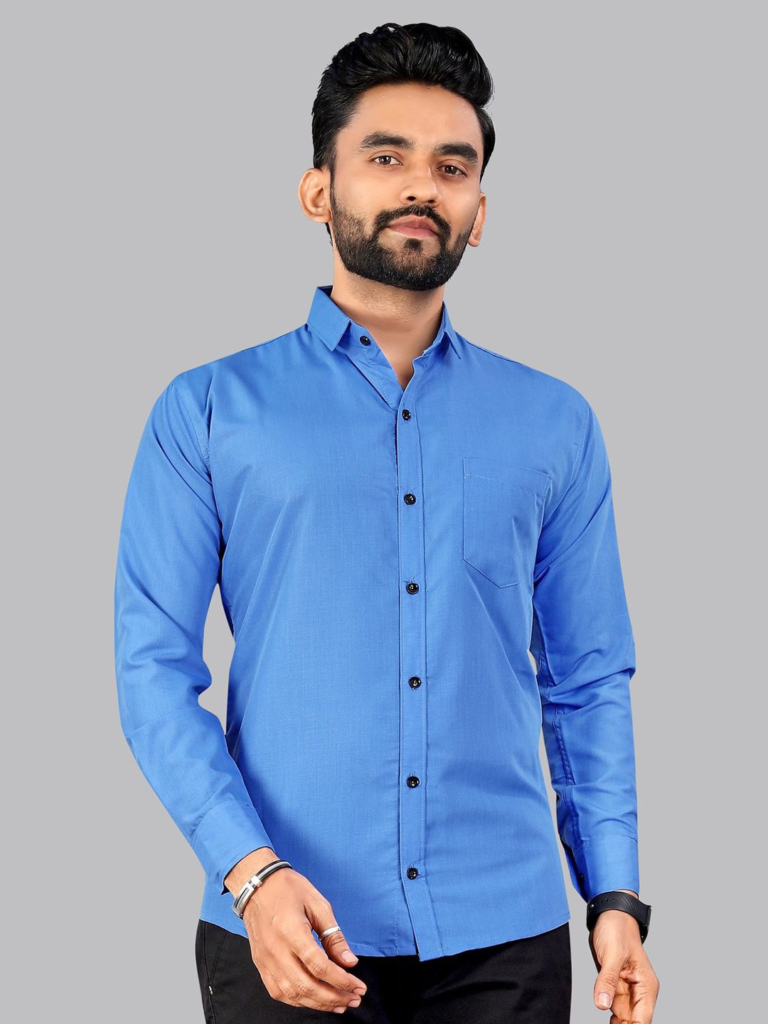 IKON FASHION Original Spread Collar Cotton Casual Shirt