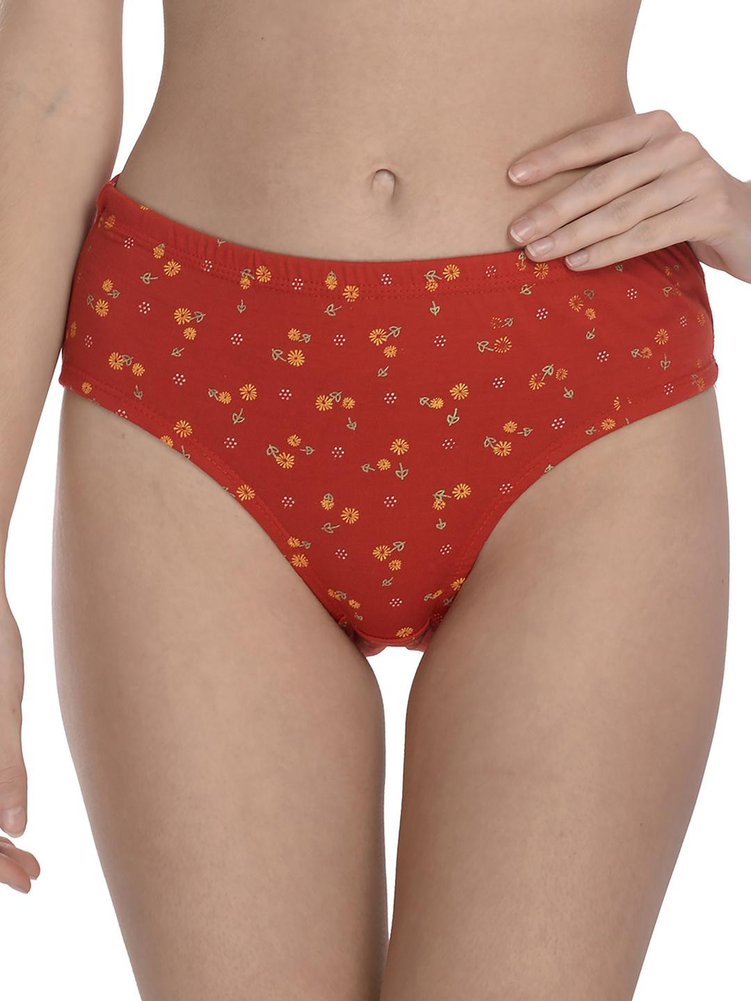 New stylish Orange Cotton Silk Hipster Multicolor Panties Pack of 1
