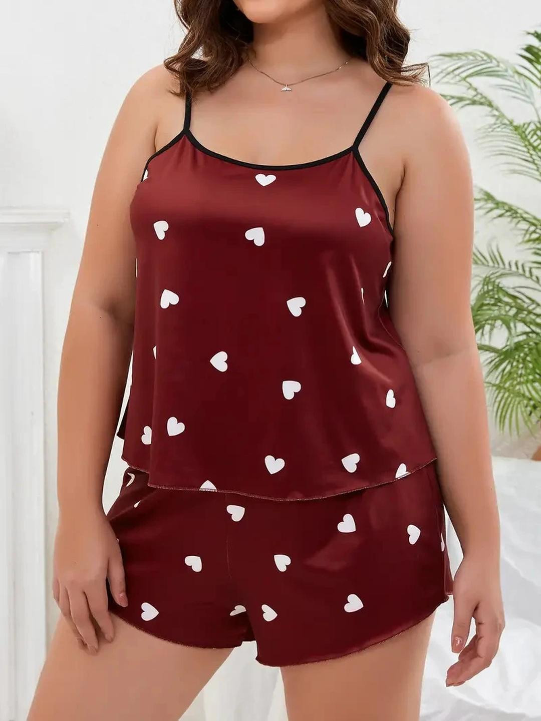 PHALIN Women Maroon Night suits