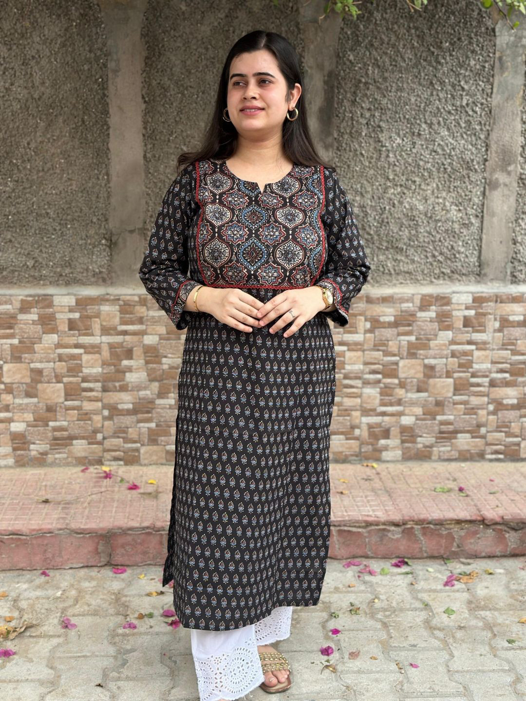 Vijaylaxmi Ethnic for Everyday Women Ethnic Motifs Printed Pure Cotton Straight Kurta