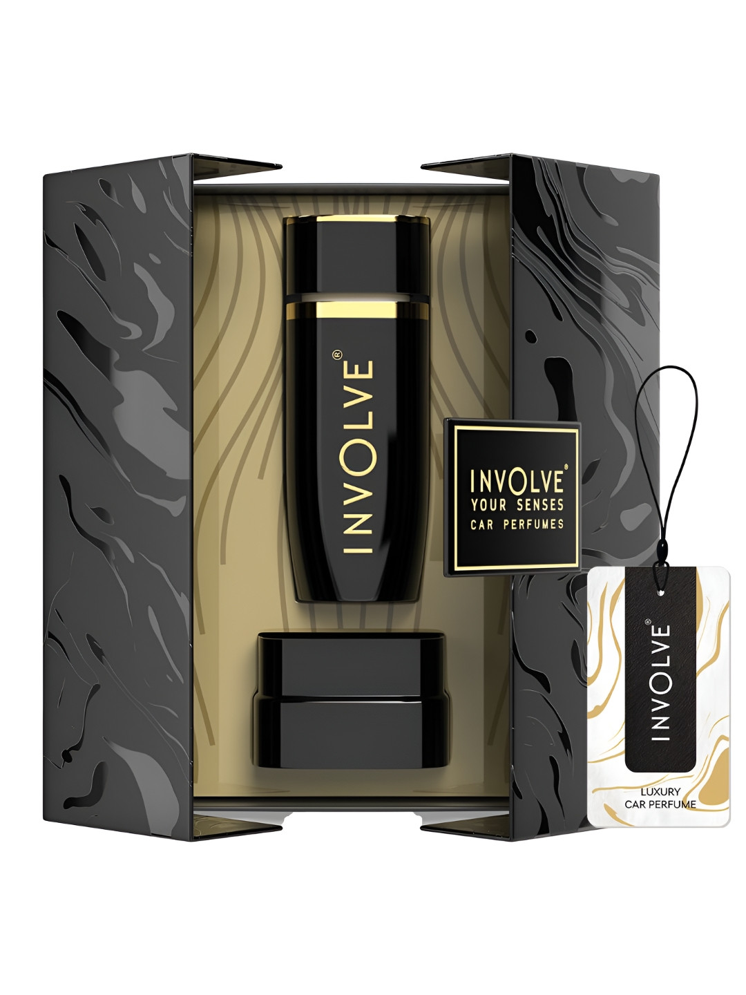 Involve ONYX Gold Car Air Freshener Spray with Long-Lasting Fragrance- 90ml