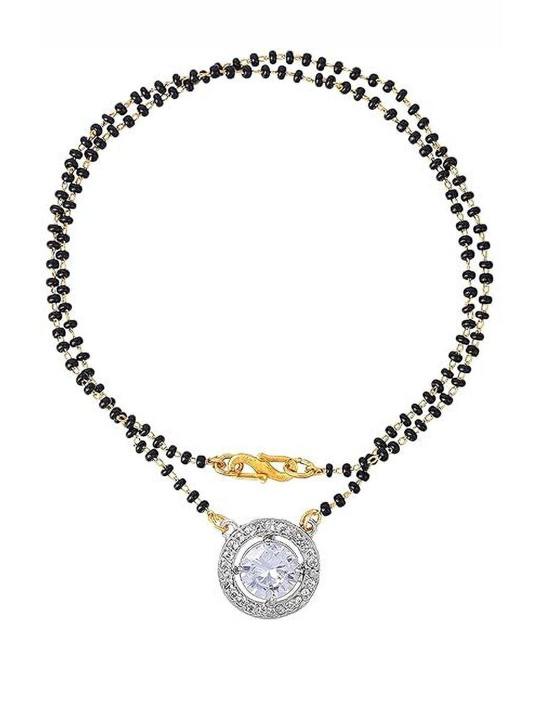 J D Jewellers Alloy Silver-Plated Mangalsutra