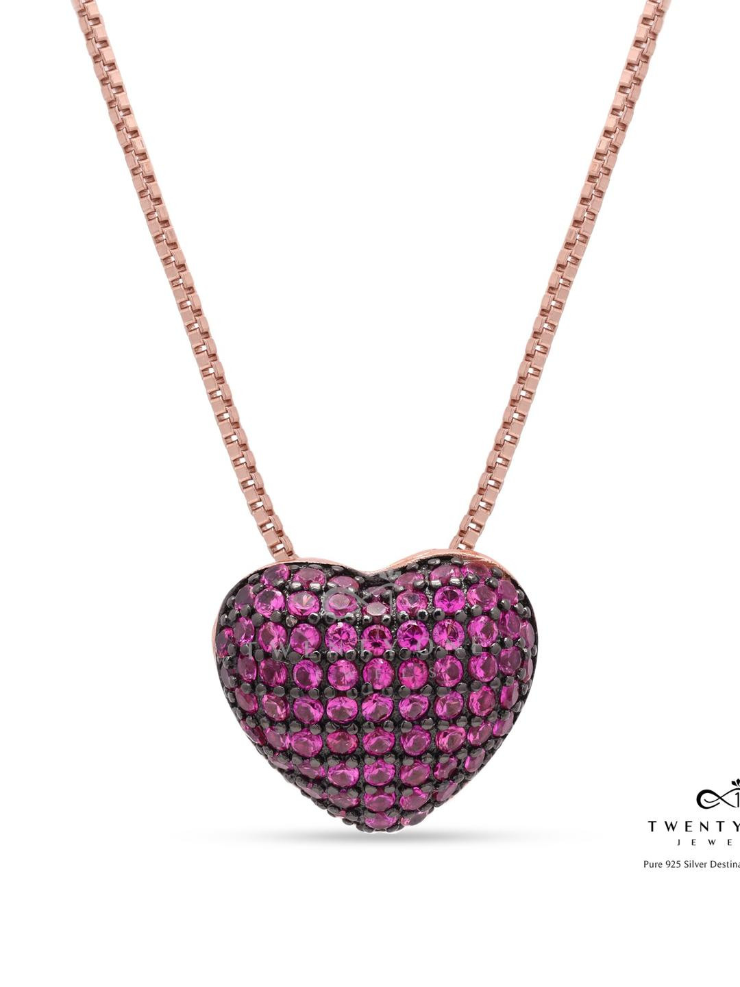 925 Silver Ruby Heart  Pendant