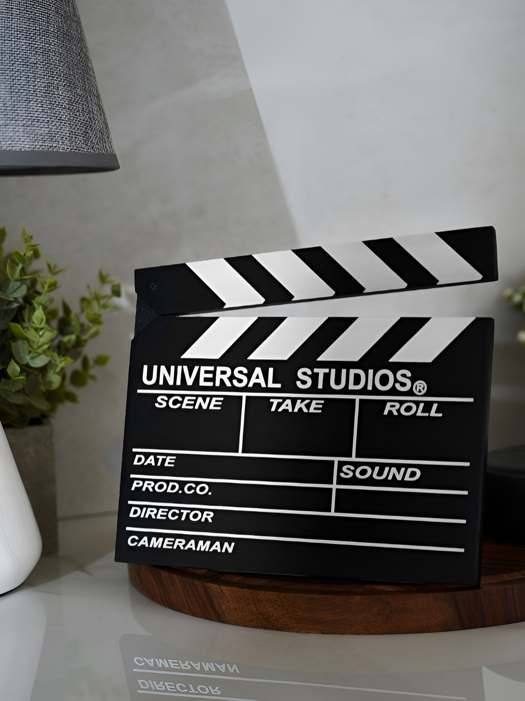 eazy wagon Black & White Wooden Director's Board Showpiece