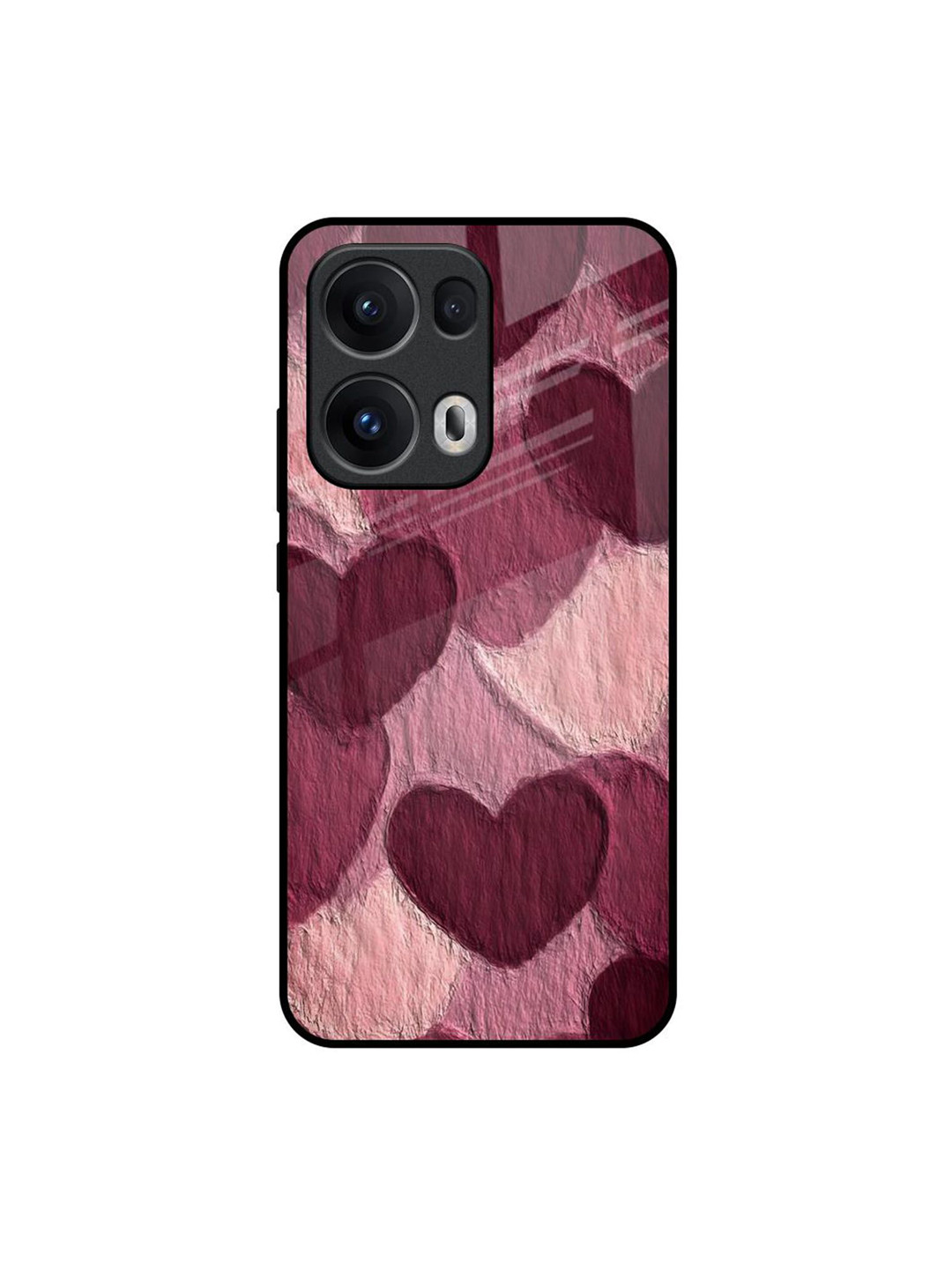 QRIOH Sweetheart Patterned Oppo Reno13 Pro 5G Glass Back Case Mobile Accessories