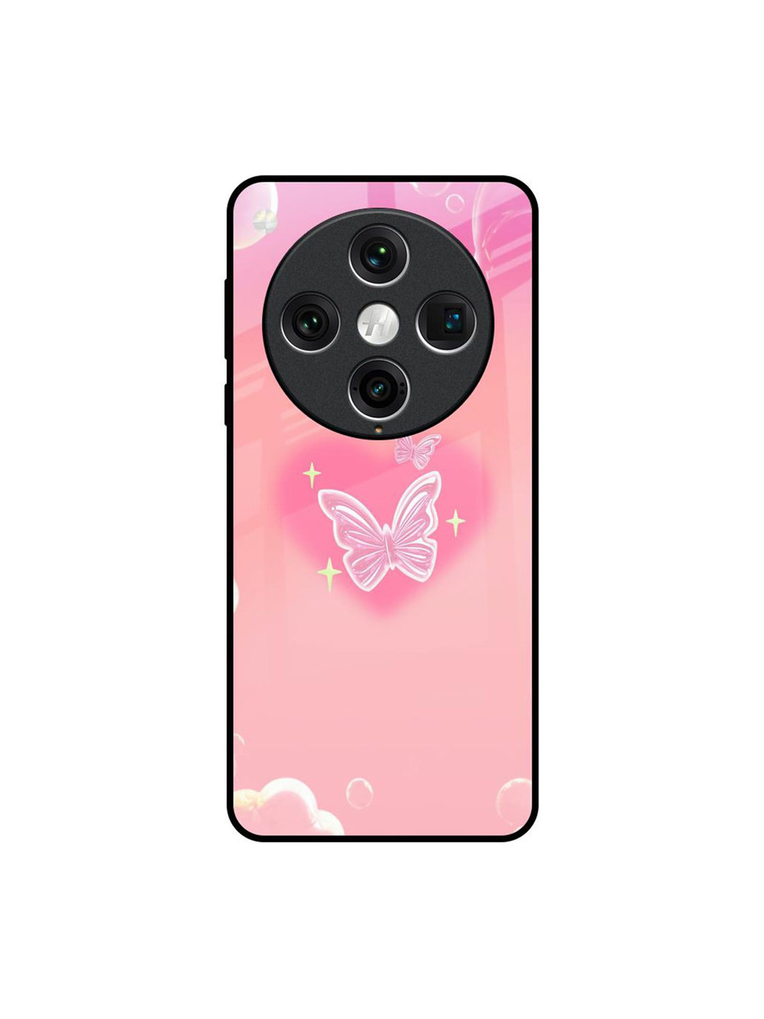 QRIOH Fluttering Bliss Printed Oppo Find X8 Pro Glass Back Case Mobile Accessories