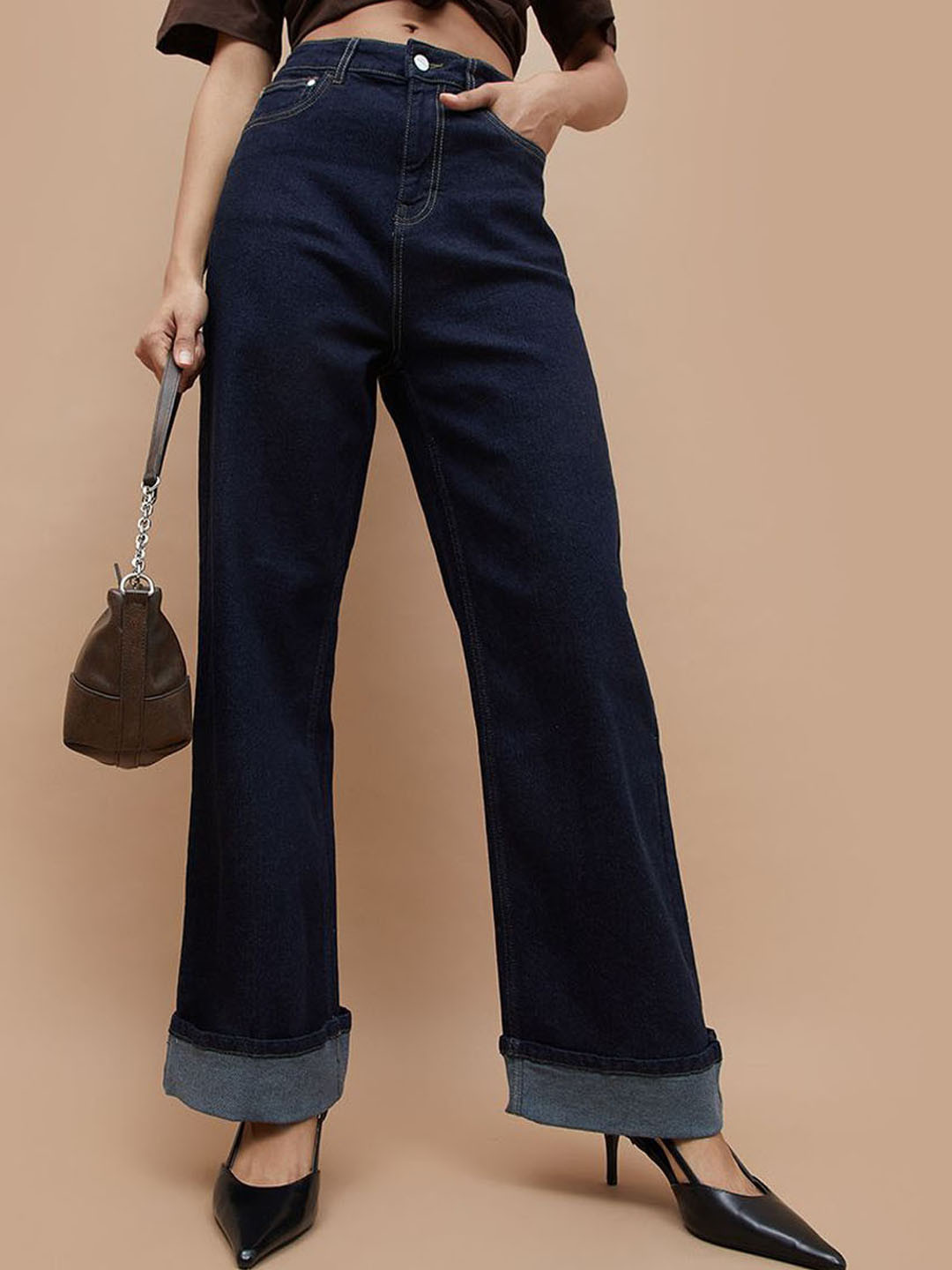 Fame Forever by Lifestyle Women Wide Leg Mid-Rise Cotton Jeans