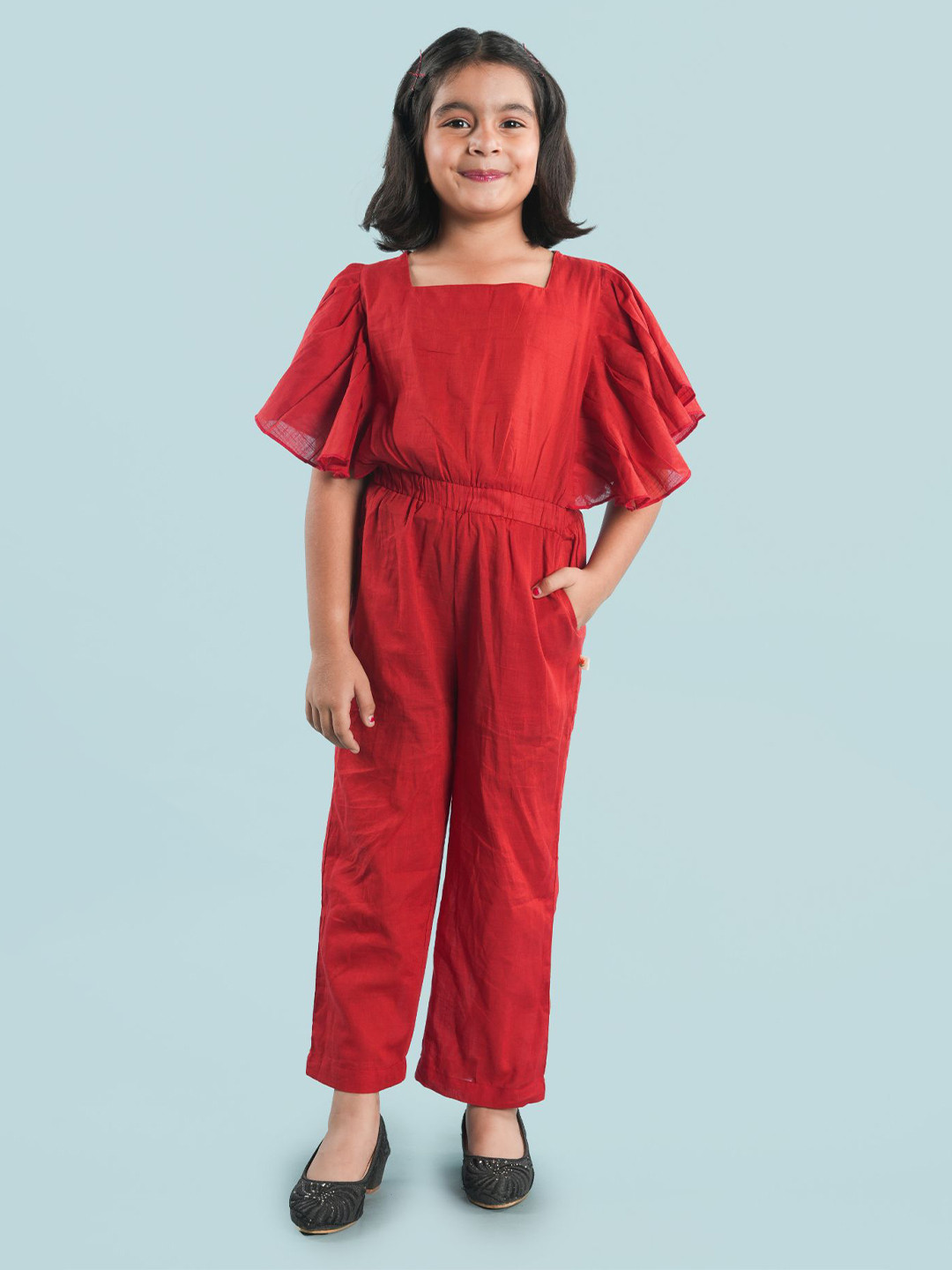 Nature Nook Kids Girls Cotton Basic Jumpsuit