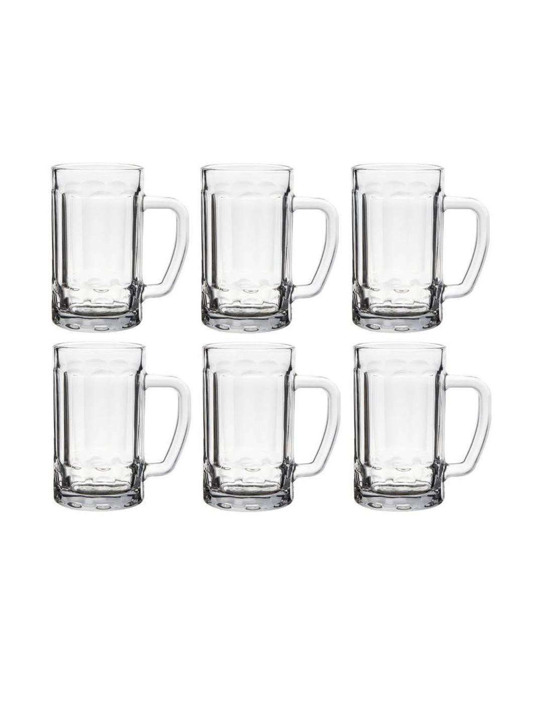 SOMIL Pack Of 6 Transparent Premium Food-Safe Glass Material Water Glass