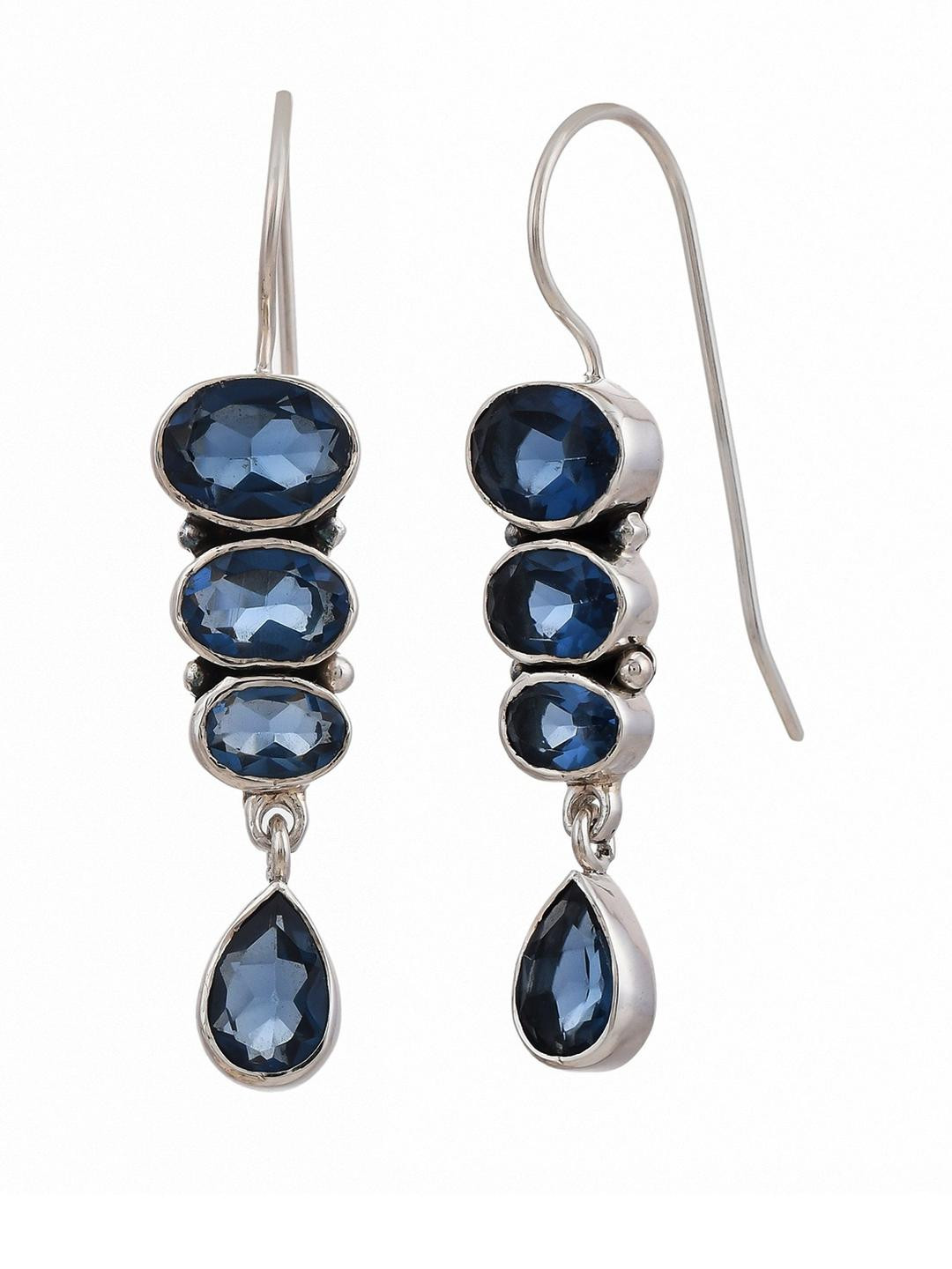 Silver Planets Silver Contemporary Hanging  Earring