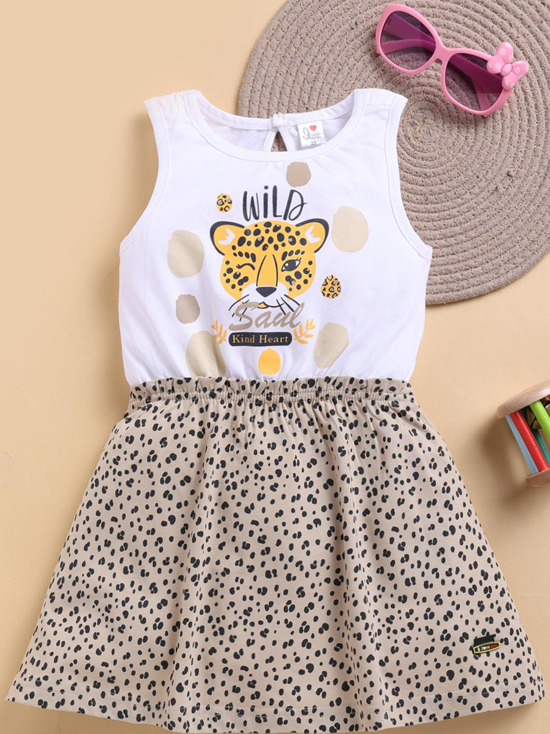 I LOVE MOM Animal Print Fit & Flare Dress
