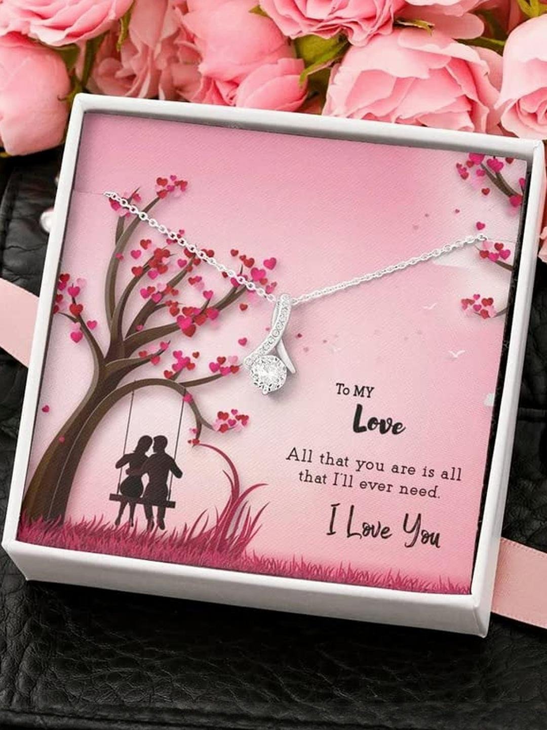 Sterling Silver Romantic Gift To Your Love Female- | Necklace to Gift Women & Girls | With Certific