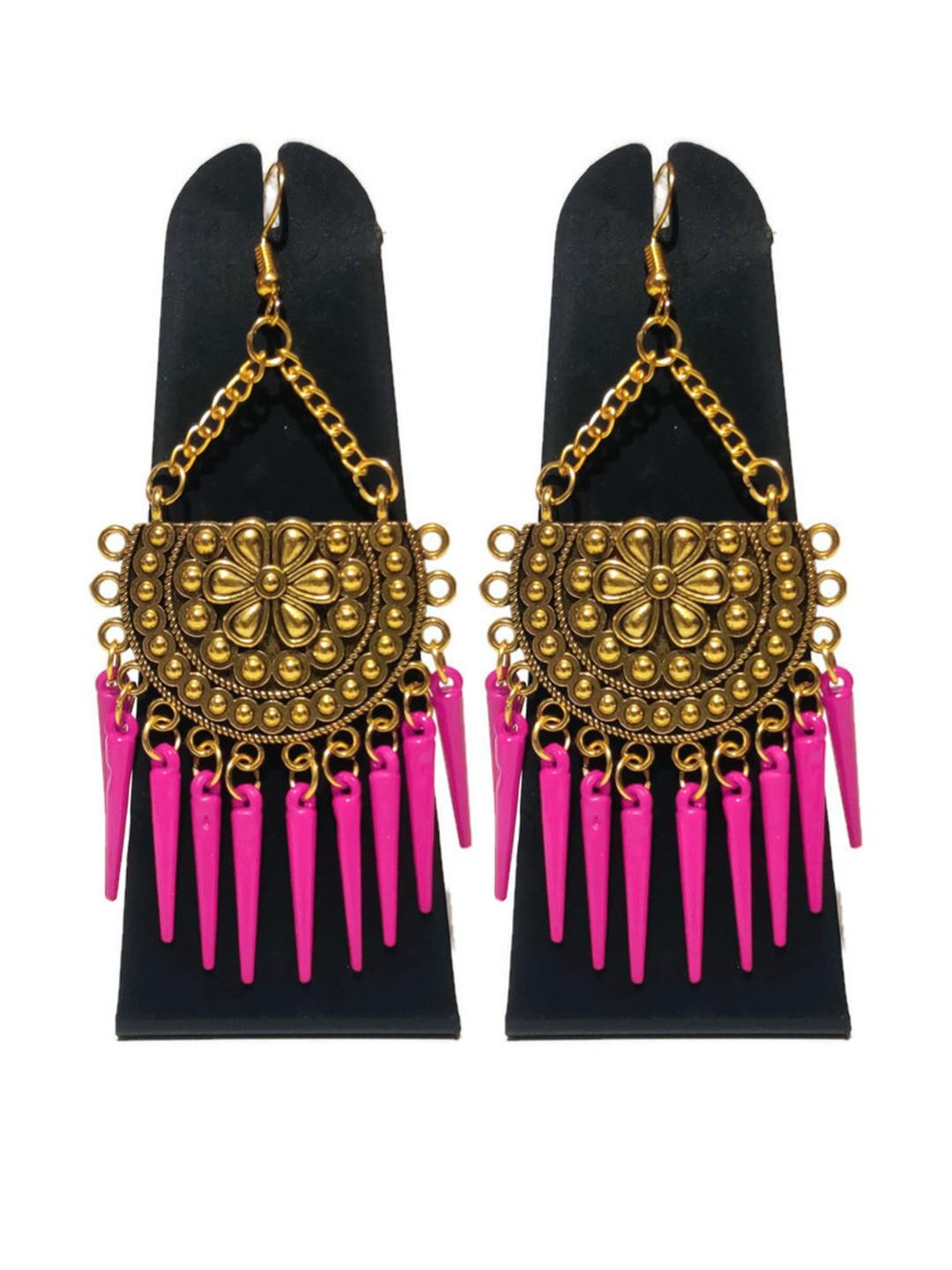 Weariton Fuchsia Golden Chandbali 2pc