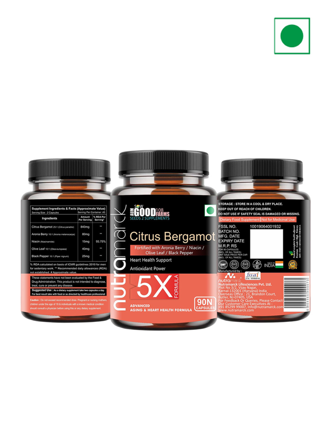 Nutramarck Citrus Bergamot Capsules - 90 Capsules
