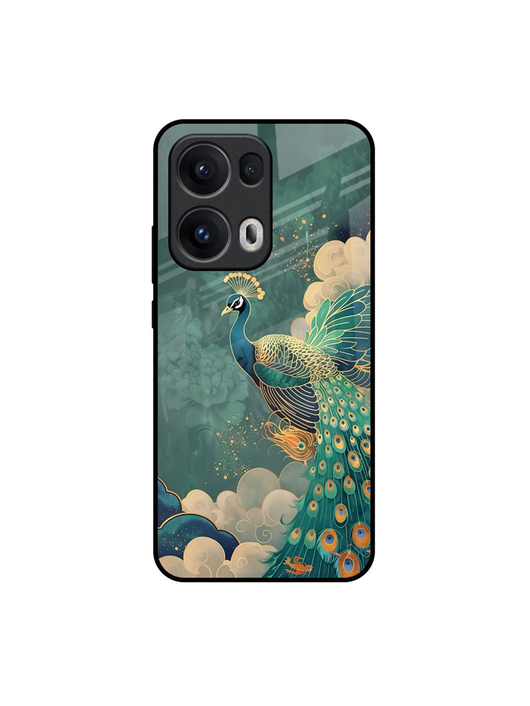 QRIOH Cloud Glider Printed Oppo Reno13 Pro 5G Glass Back Case
