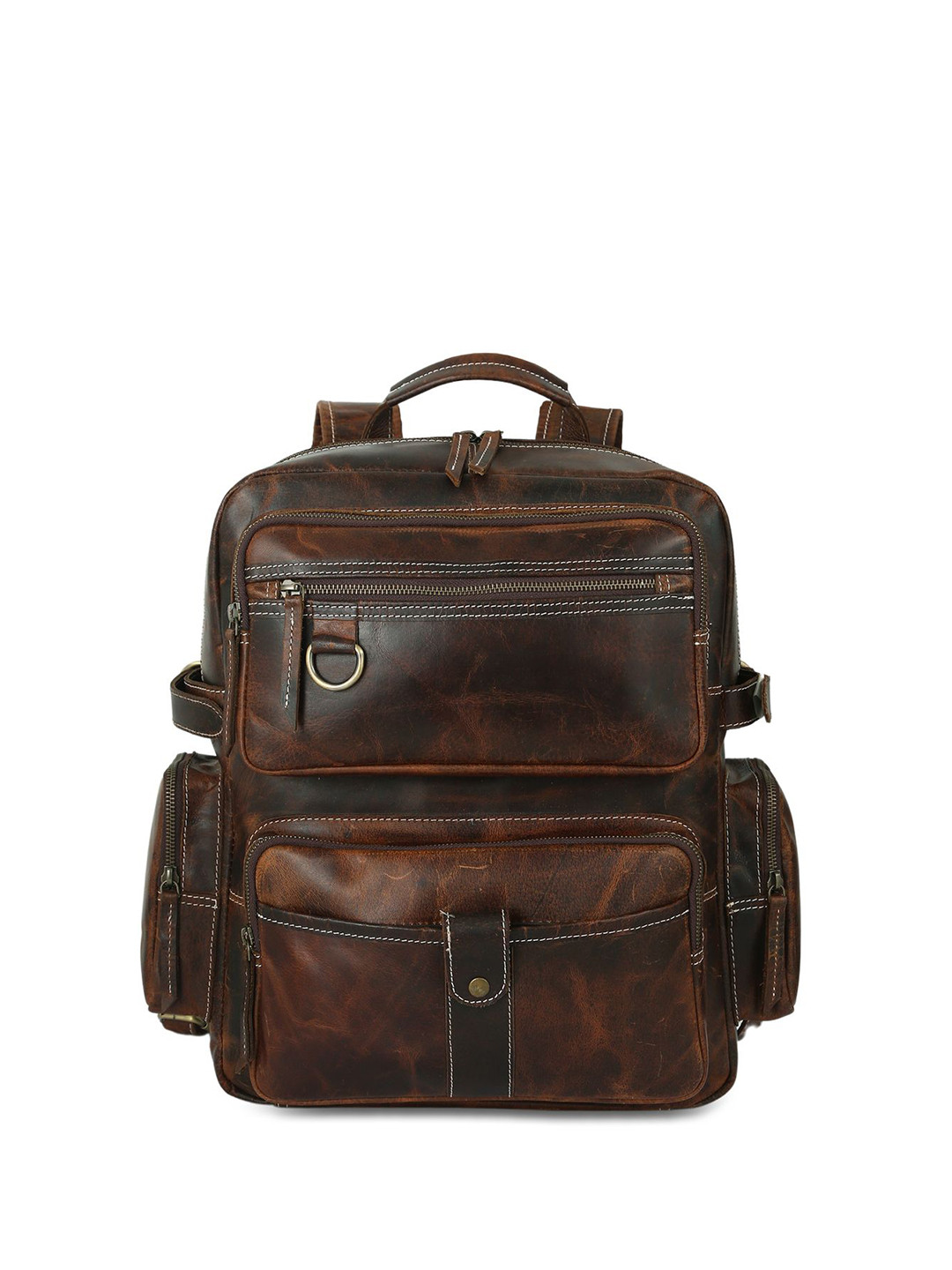 PRANJALS HOUSE Unisex Leather Large Backpack