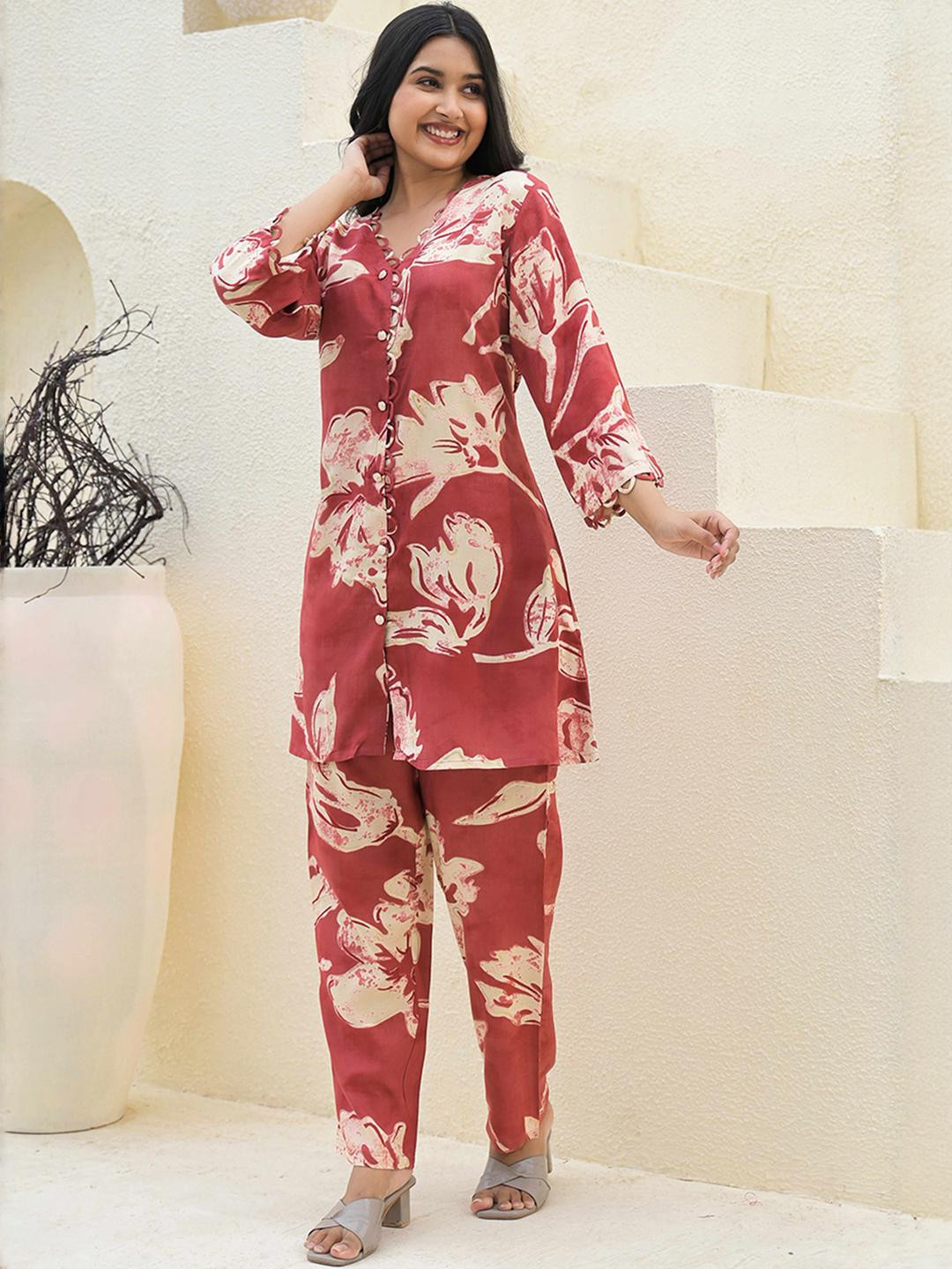 Peachmode Adults Women Viscose Rayon Co Ords
