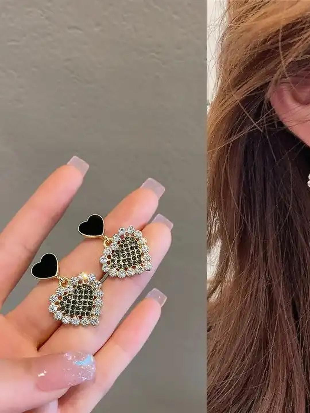 ONUYX Diamond Shaped Ear Cuff Earrings