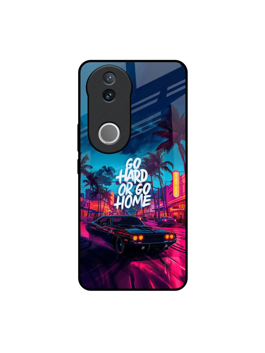 QRIOH Hustle Hard Glass Back Case Vivo V50 5G