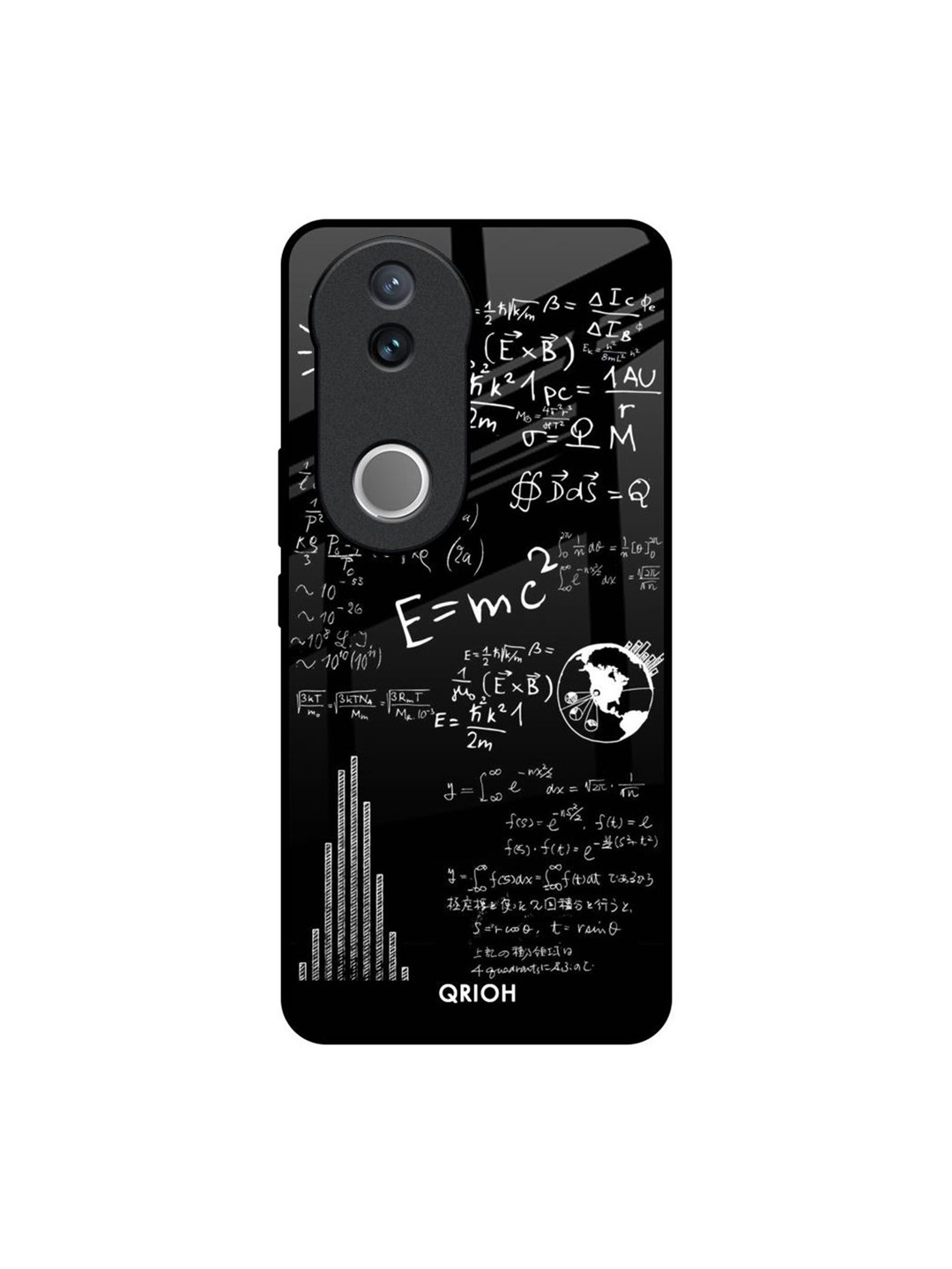 QRIOH Typography Funny Math Printed Vivo V50 5G Glass Back Case Mobile Accessories