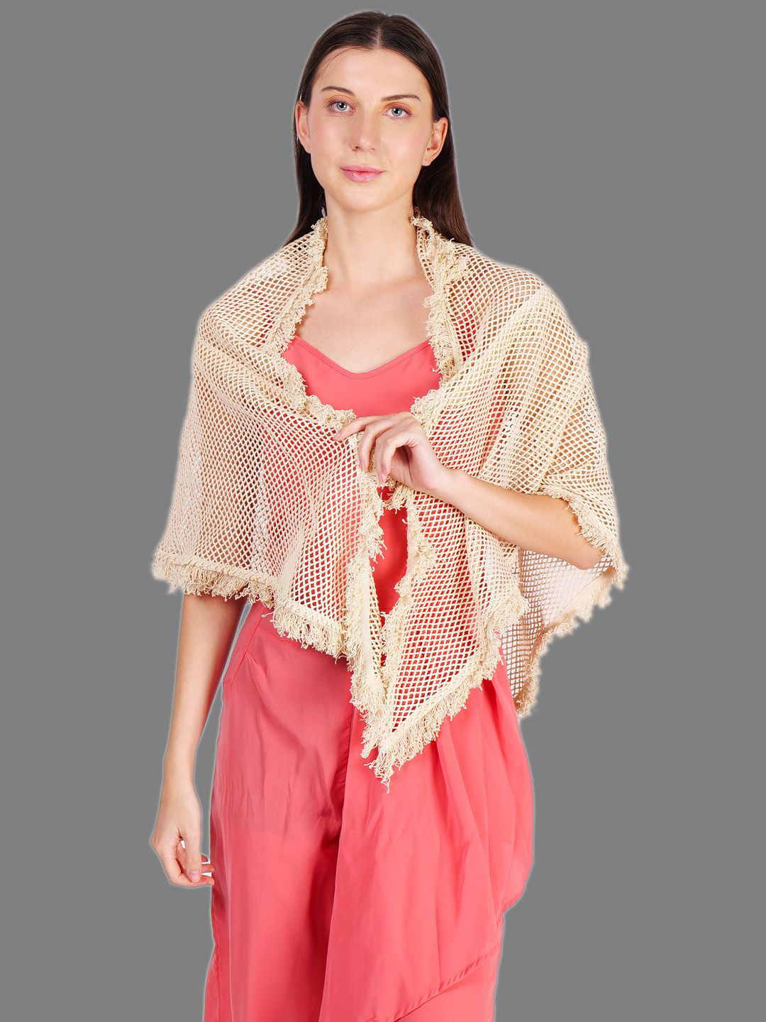 Hi Look Women Self Design Cotton Scarf