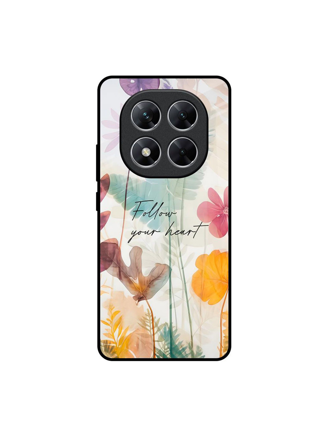 QRIOH Floral Printed Poco X7 5G Grace Garden Glass Back Case Mobile Accessories