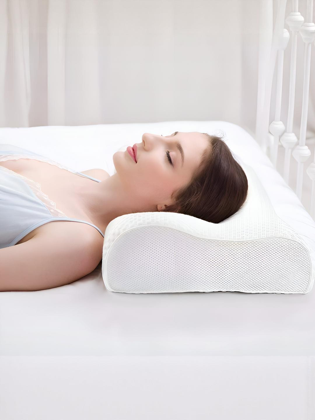 Cervical Contour Memory Foam Orthopaedic Pillow for Side, Stomach Sleepers & Anti-Snoring Relief
