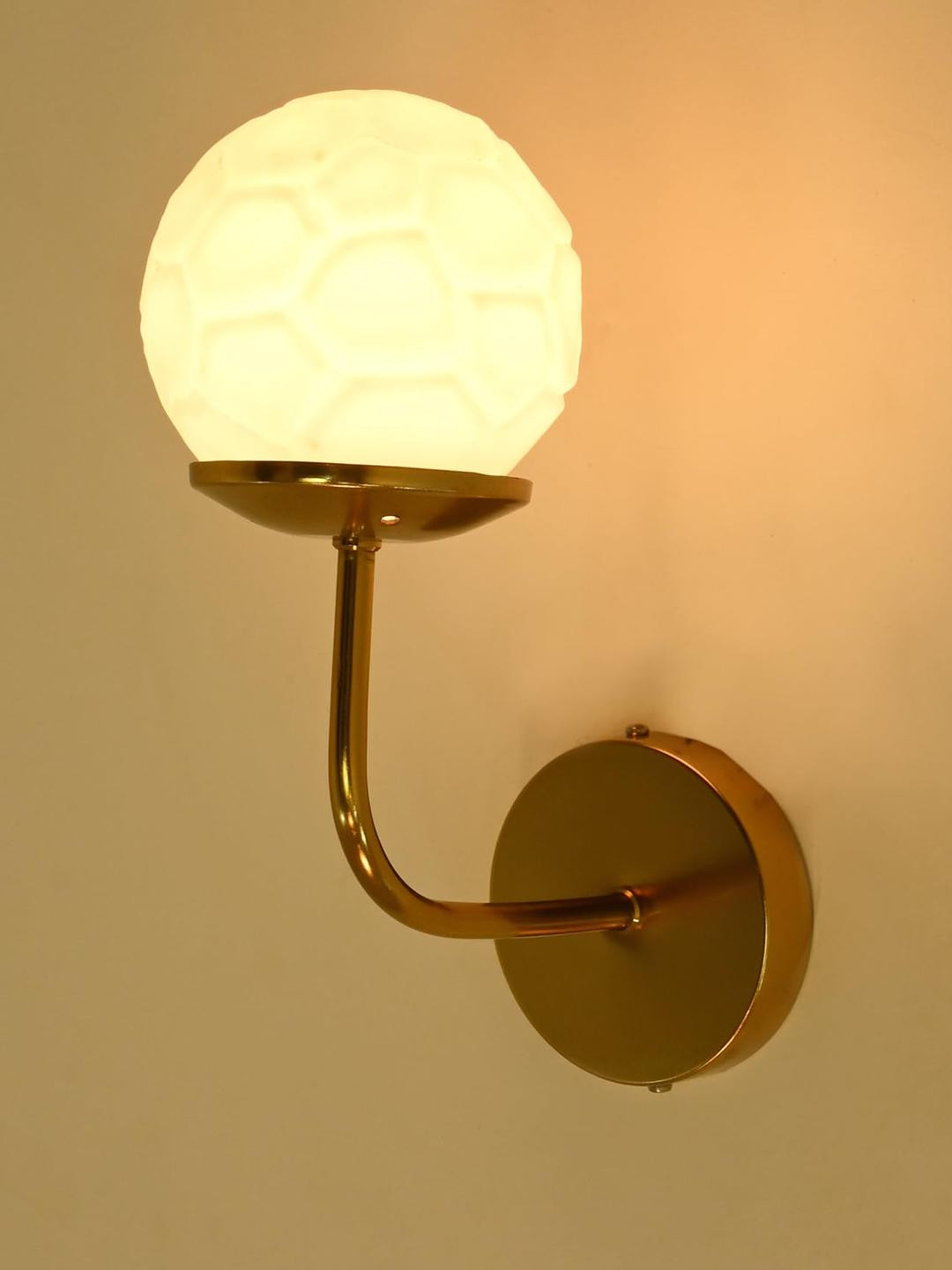 SOMIL  Cylinder Shaped White Printed Glass Wall Lamp