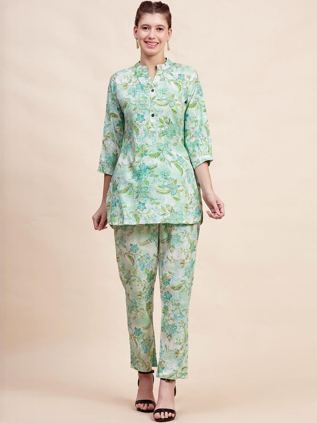 Moda Rapido Sea Green Top & Trousers Co-ords Set