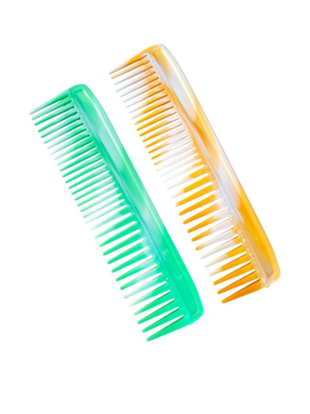 ARPANA BRIGHT Set Of 2 Green & Yellow Regular Hair Comb 22 cm