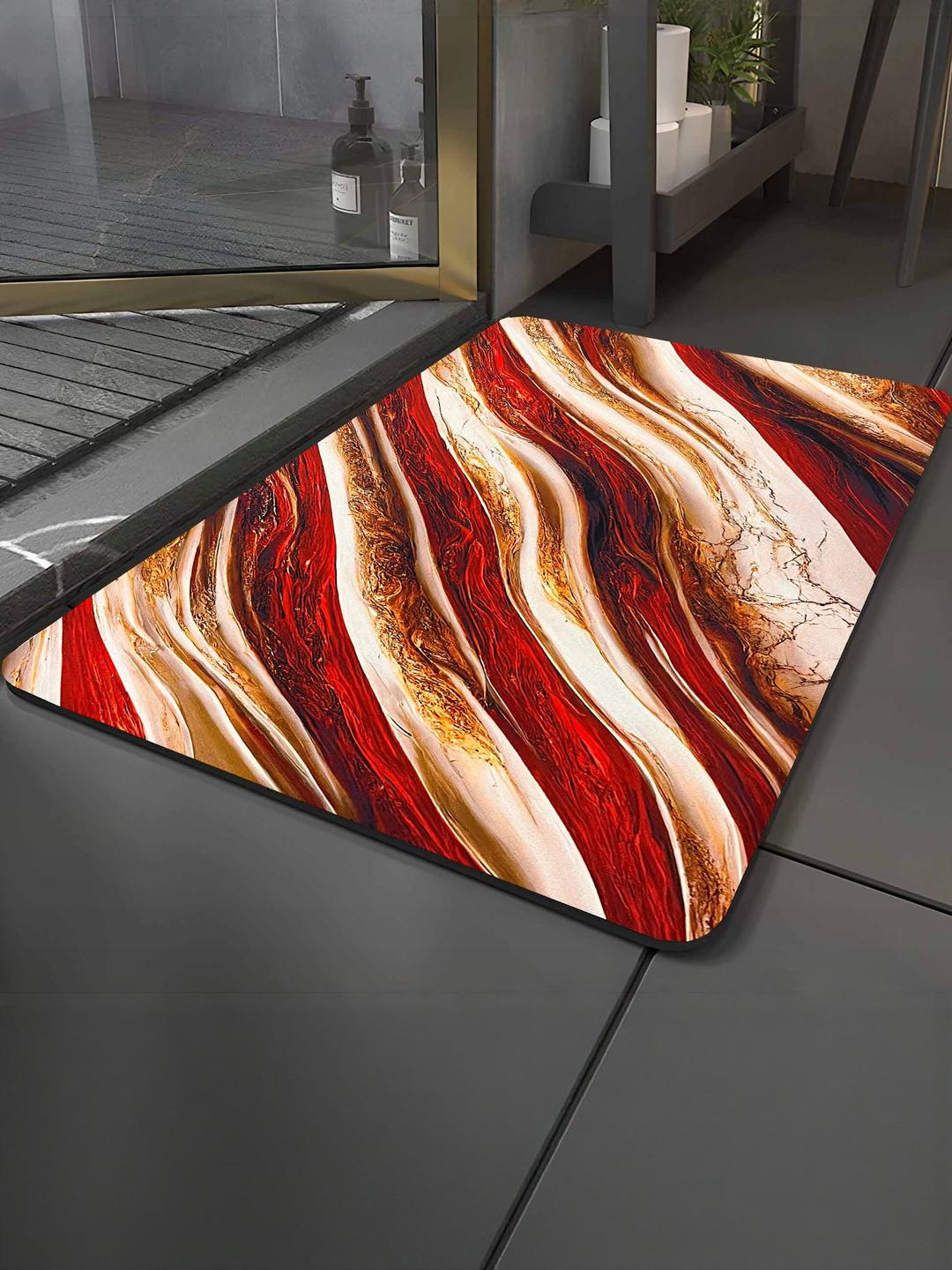 IVAZA 550 GSM Brown Anti Slip Bathroom Mat