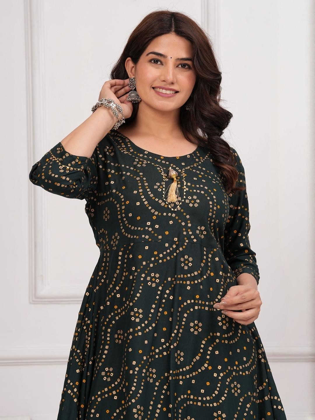 NUPITAL Women Viscose Rayon Printed Anarkali Kurta