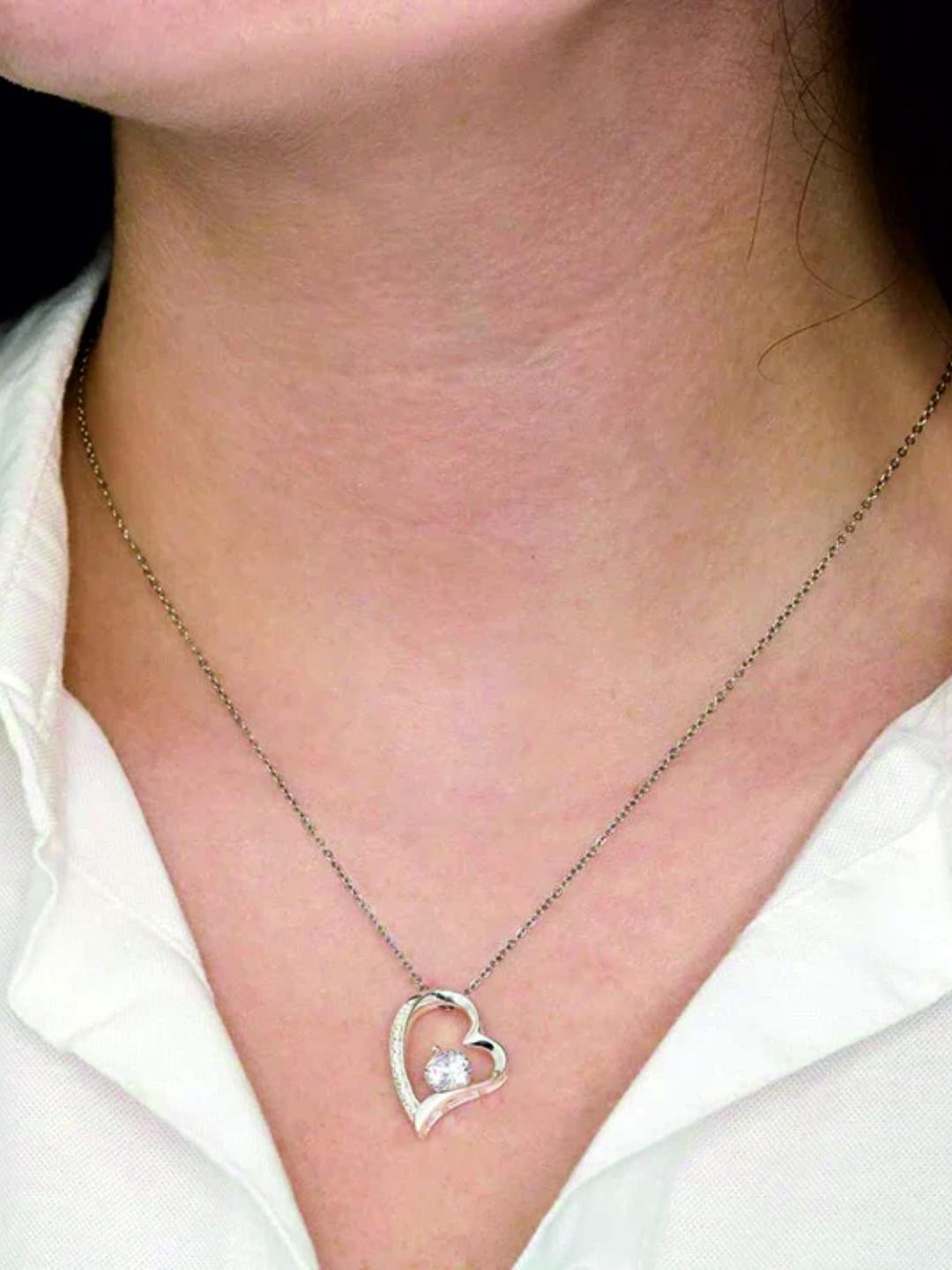 Sterling Silver Gift MOM NECKLACE, HAPPY BIRTHDAY TO MY MOTHER FOREVER LOVE NECKLACE FOR MOM