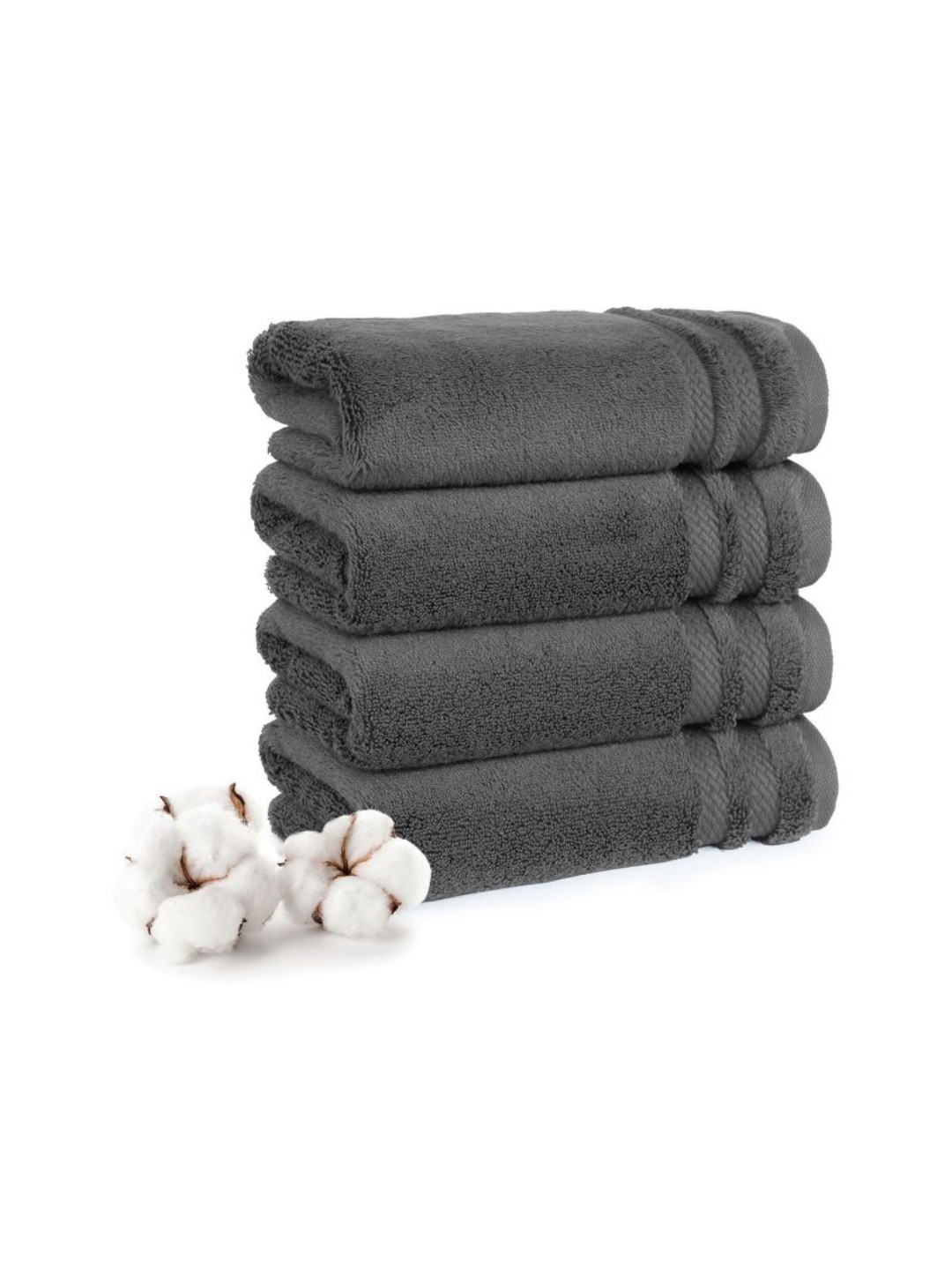 MYTRIDENT 4-Pcs Grey Pure Cotton 625 GSM Super AbsorbentHandTowel