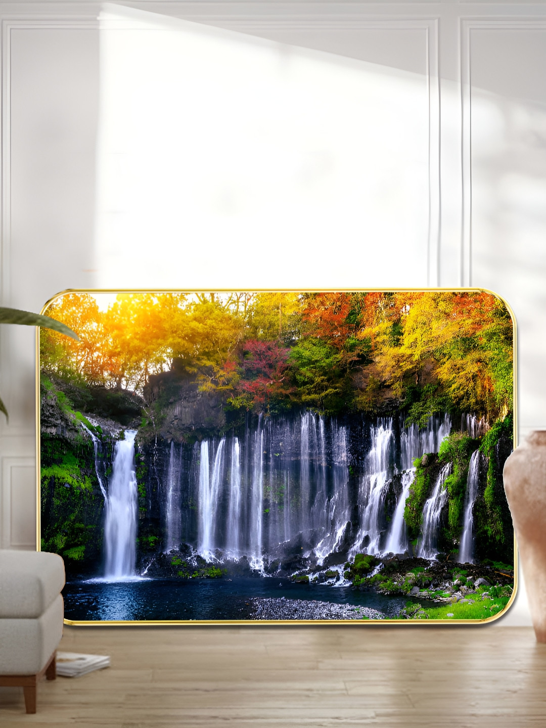 SAF Yellow & Green Waterfall Wall Art