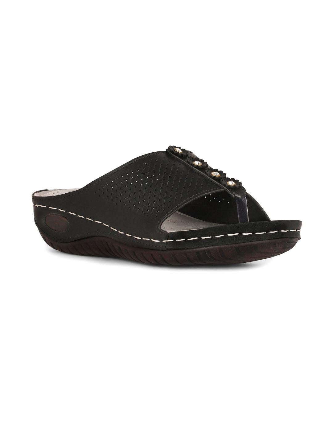 FEET FIRST Women Black Sandals