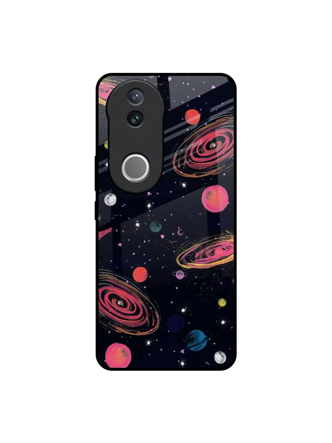 QRIOH Galaxy In Dream Printed Vivo V50 5G Glass Back Case Mobile Accessories