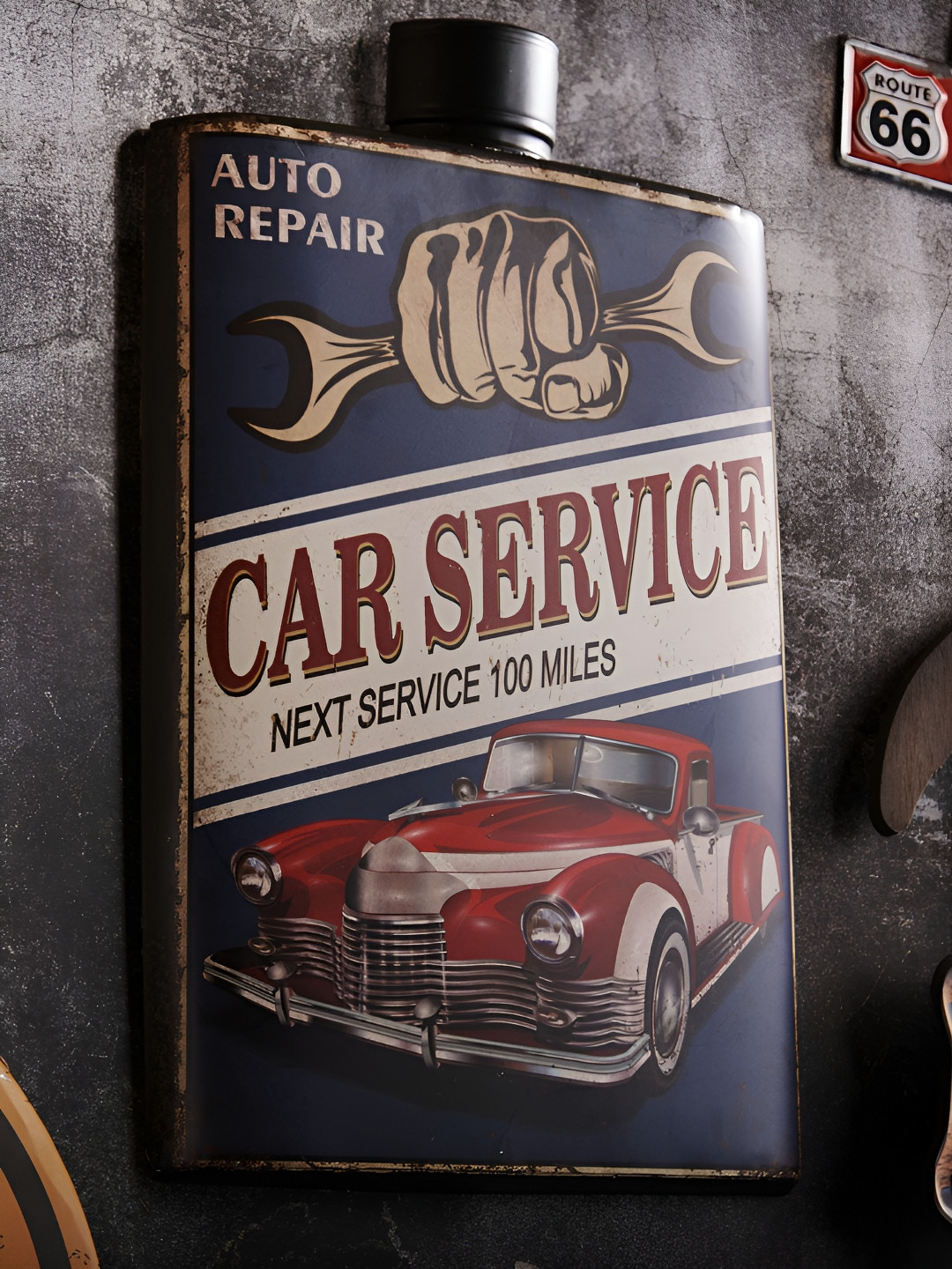 eazy wagon Whiskey Bottle Metal Matte Hanging Hall Automobile Wall Decor-15.7In