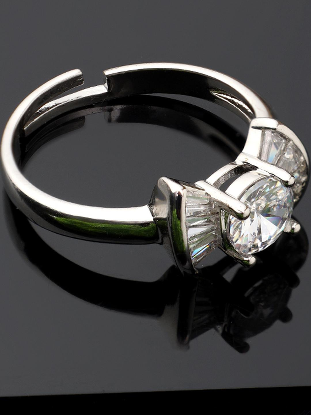 Beenth & Doneth Stainless Steel Platinum-Plated Finger Ring