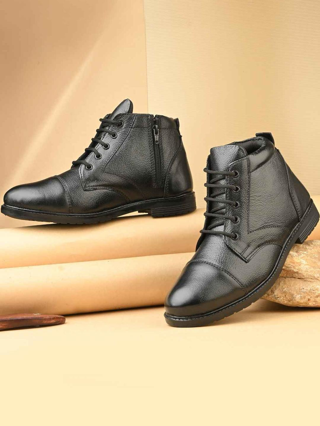 SHOE DAY Synthetic Black Solid Boots