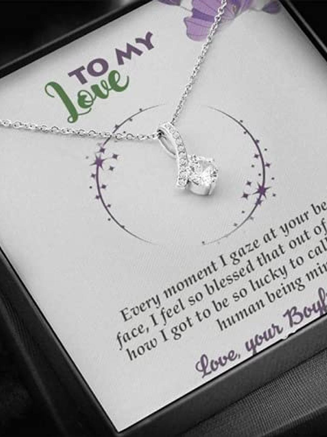 Silver Gift Girlfriend Necklace, For Girlfriend, Valentines Day Gift For Girlfriend, Engagement Gif