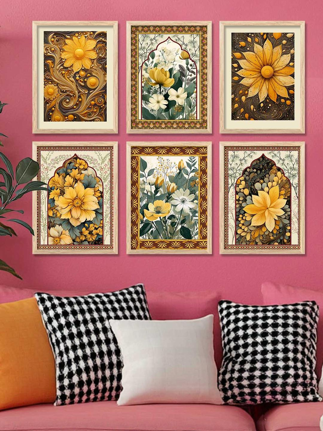 WALLLANE Floral and Botanical Wall Paintings Set of 6