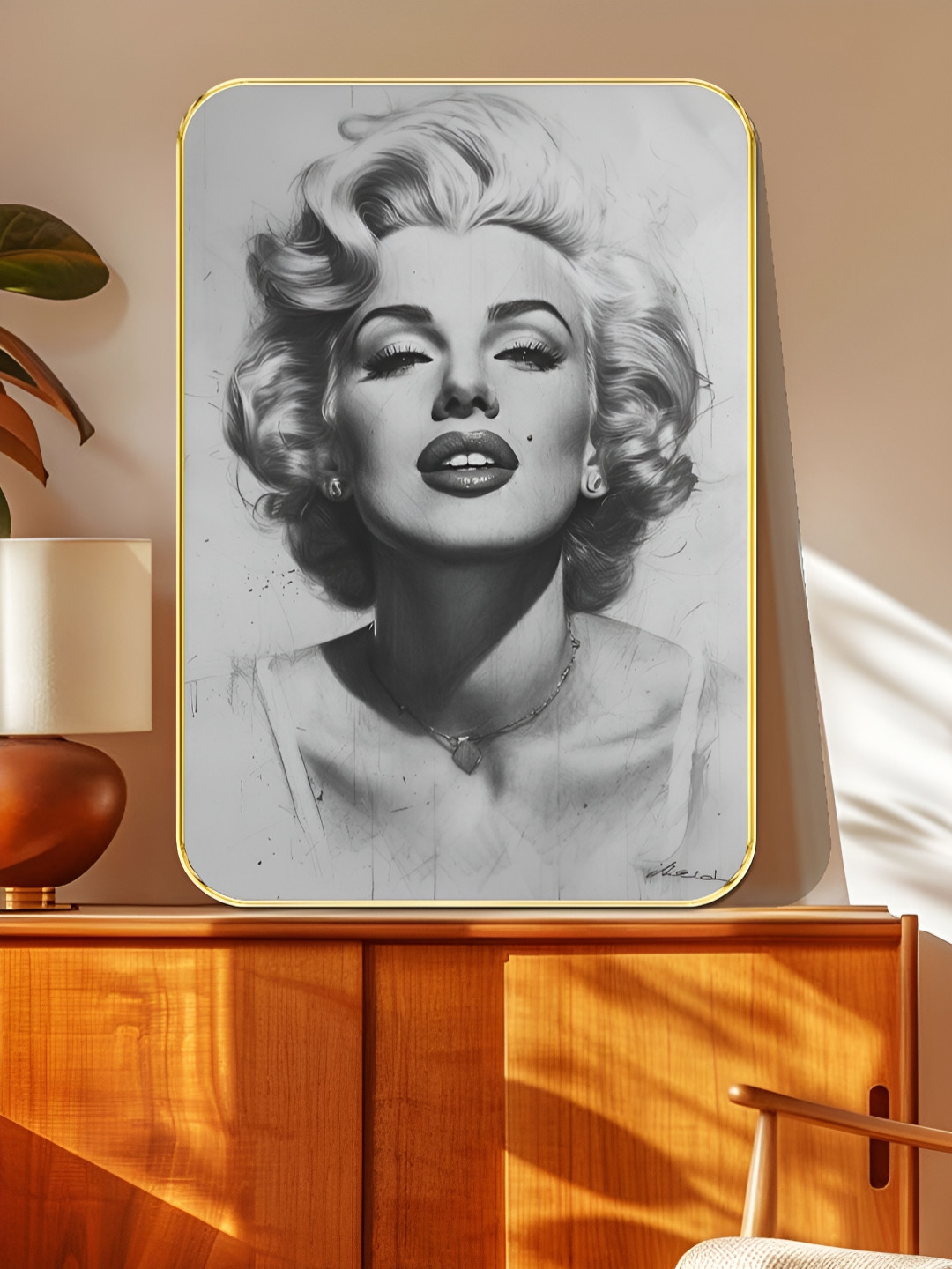 SAF Grey & Black Marilyn Monroe Printed Wall Art